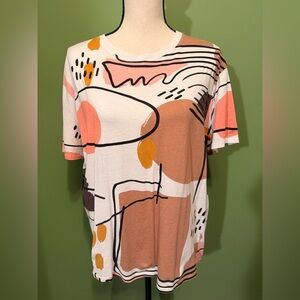 Artistic Patterned Short Sleeve Top